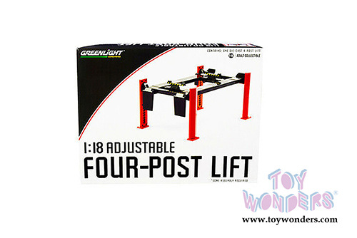 Greenlight - Adjustable Four-Post Lift (1/18 scale Red/Gray) 13592