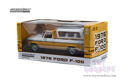 Greenlight - Ford F-100 Pickup Truck Accent Panel and Deluxe Box Cover (1975, 1/18 scale diecast model car, Chrome Yellow) 13621