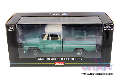 Sun Star USA - Chevy C-10 Style Side Pickup (1965, 1/18 scale diecast model car, Ivory/Light Green) 1363