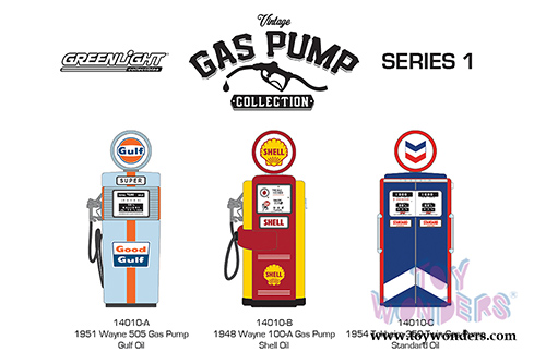 Greenlight - Vintage Gas Pumps Series 1 (1/18 scale diecast model, Asstd.) 14010