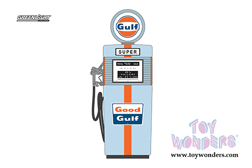 Greenlight - Vintage Gas Pumps Series 1 | 1951 Wayne Gulf (1/18 scale diecast model, Powder Blue/Orange) 14010A