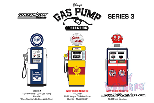 Greenlight - Vintage Gas Pumps Series 3 (1/18 scale diecast model, Asstd.) 14030/12