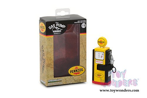 Greenlight - Vintage Gas Pumps Series 4 | 1948 Wayne 100-A Pennzoil Gas Pump (1/18 scale diecast model, Yellow/Black) 14040A