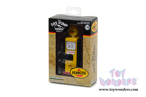 Greenlight - Vintage Gas Pumps Series 4 | 1948 Wayne 100-A Pennzoil Gas Pump (1/18 scale diecast model, Yellow/Black) 14040A