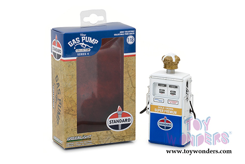 Greenlight - Vintage Gas Pumps Series 4 | 1954 Tokheim 350 Twin Standard Gas Pump (1/18 scale diecast model, Blue/White) 14040C