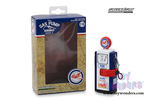Greenlight - Vintage Gas Pumps Series 5 | 1948 Wayne 100-A "Pure Firebird: Racing Fuel" Gas Pump (1/18 scale diecast model, Blue) 14050B