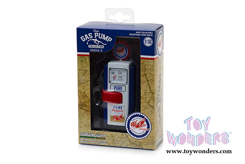 Greenlight - Vintage Gas Pumps Series 5 | 1948 Wayne 100-A "Pure Firebird: Racing Fuel" Gas Pump (1/18 scale diecast model, Blue) 14050B