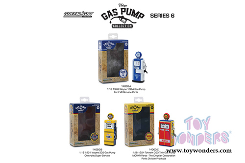 Greenlight - Vintage Gas Pumps Series 6 (1/18 scale diecast model, Asstd.) 14060/24