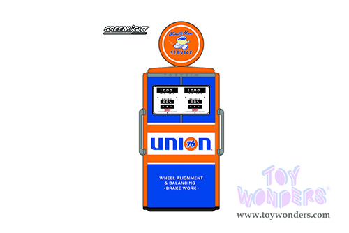 Greenlight - Vintage Gas Pumps Series 11 | 1954 Tokheim 350 Twin Gas Pump - Union 76 Minute Man Service (1/18 scale diecast model, Dark Blue/Orange) 14110C/24