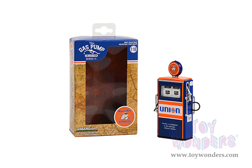 Greenlight - Vintage Gas Pumps Series 11 | 1954 Tokheim 350 Twin Gas Pump - Union 76 Minute Man Service (1/18 scale diecast model, Dark Blue/Orange) 14110C/24