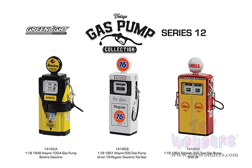 14120C/24 Greenlight 1954 Tokheim 350 Twin Gas Pump diecast model car accessory