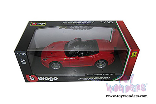 BBurago Ferrari Race & Play - Ferrari California T Open Top (1/18 scale diecast model car, Red) 16007R
