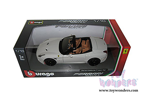 BBurago Ferrari Race & Play - Ferrari California T Open Top (1/18 scale diecast model car, White) 16007W