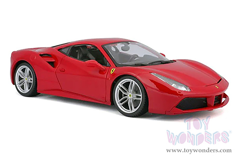 BBurago Ferrari Race & Play - Ferrari 488 GTB Hardtop (1/18 scale diecast model car, Red) 16008R