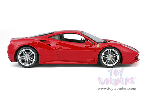 BBurago Ferrari Race & Play - Ferrari 488 GTB Hardtop (1/18 scale diecast model car, Red) 16008R