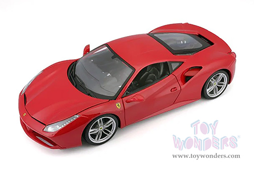 BBurago Ferrari Race & Play - Ferrari 488 GTB Hardtop (1/18 scale diecast model car, Red) 16008R