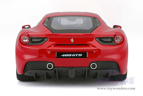 BBurago Ferrari Race & Play - Ferrari 488 GTB Hardtop (1/18 scale diecast model car, Red) 16008R
