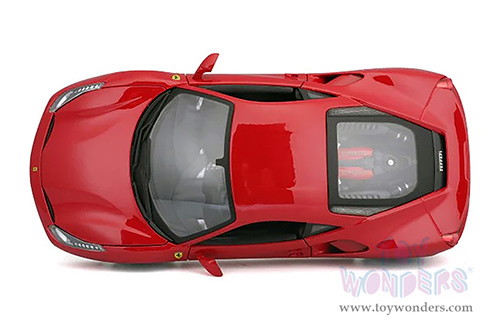 BBurago Ferrari Race & Play - Ferrari 488 GTB Hardtop (1/18 scale diecast model car, Red) 16008R