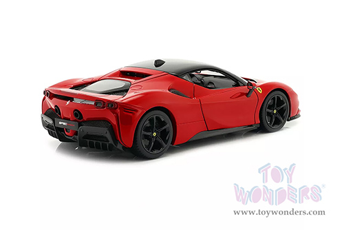BBurago Ferrari Race & Play - Ferrari SF90 Stradale Hardtop (1/18 scale diecast model car, Red/Black Top) 16015R