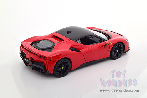 BBurago Ferrari Race & Play - Ferrari SF90 Stradale Hardtop (1/18 scale diecast model car, Red/Black Top) 16015R