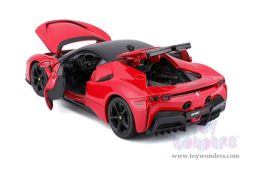 BBurago Ferrari Race & Play - Ferrari SF90 Stradale Hardtop (1/18 scale diecast model car, Red/Black Top) 16015R
