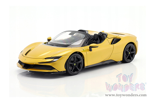 BBurago Ferrari Race & Play - Ferrari SF90 Spider (1/18 scale diecast model car, Gold) 16016G