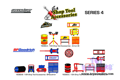 Greenlight - Shop Tool Accessories Series 4 (6 pc. set, 1:64 Scale) 16080/48