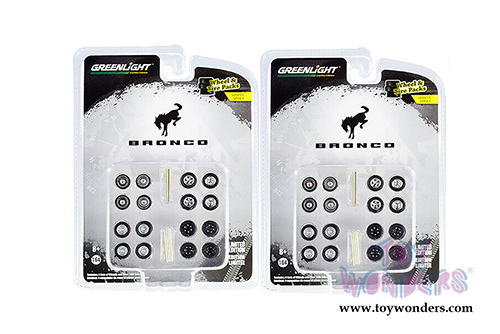 16090B/48 Greenlight Auto Body Shop Wheel & Tire Packs Series 5 Ford Bronco model diecast car accessories