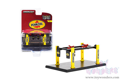 16130C/48 Greenlight Auto Body Shop Four-Post Lifts Series 3 Pennzoil model diecast car accessories