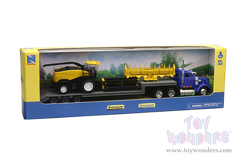 New Ray - Kenworth&reg; Lowboy with New Holland Harvester (1/43, scale diecast model car, Asstd.) 16133