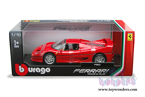 BBurago Ferrari Race & Play - Ferrari F40 Hard Top (1/18 scale diecast model car, Red) 16601R