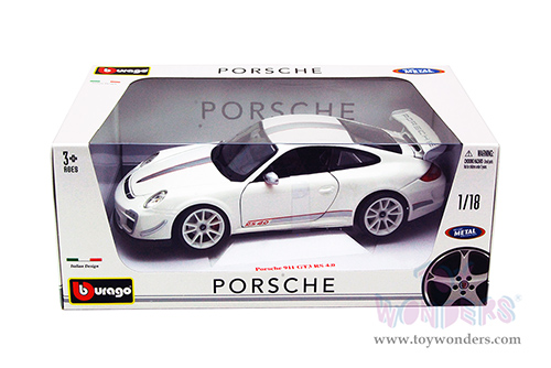 BBurago - Porsche 911 GT3 RS 4.0 Hard Top (1/18 scale diecast model car, White) 18-11036W