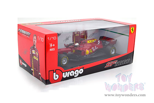 BBurago Ferrari Racing - Ferrari SF1000 #5 Sebastian Vettel Tuscan GP Formula One F1 (2020) "Ferrari's 1000th Race" (1/18 scale diecast model car, Red) 18-16808VETT