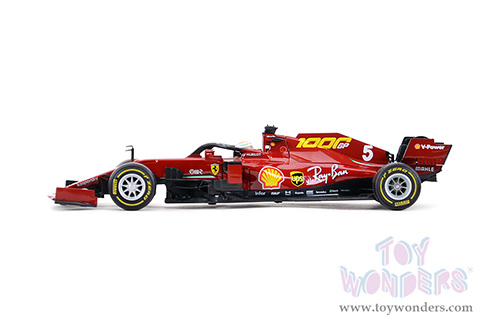 BBurago Ferrari Racing - Ferrari SF1000 #5 Sebastian Vettel Tuscan GP Formula One F1 (2020) "Ferrari's 1000th Race" (1/18 scale diecast model car, Red) 18-16808VETT