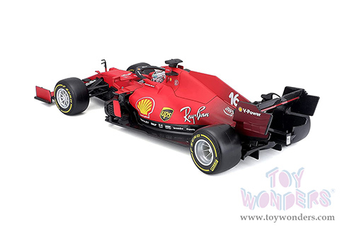 BBurago Ferrari Racing - Ferrari SF21 #16 Charles Leclerc Formula One F1 Car (2021) (1/18 scale diecast model car, Red) 18-16809LECL