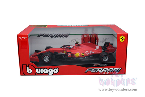 BBurago Ferrari Racing - Ferrari SF21 #16 Charles Leclerc Formula One F1 Car (2021) (1/18 scale diecast model car, Red) 18-16809LECL