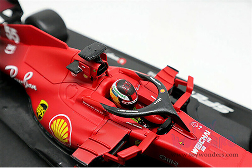 BBurago Ferrari Racing - Ferrari SF21 #55 Carlos Sainz Formula One F1 Car (2021) (1/18 scale diecast model car, Red) 18-16809SAIN