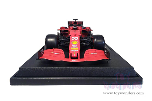 BBurago Ferrari Racing - Ferrari SF21 #55 Carlos Sainz Formula One F1 Car (2021) (1/18 scale diecast model car, Red) 18-16809SAIN