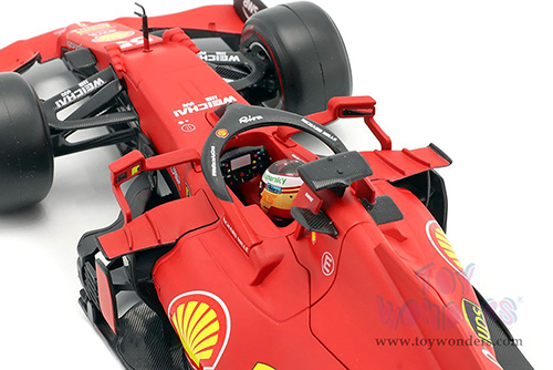 BBurago Ferrari Racing - Ferrari SF21 #55 Carlos Sainz Formula One F1 Car (2021) (1/18 scale diecast model car, Red) 18-16809SAIN