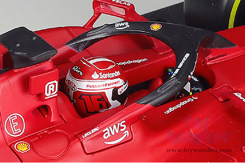 BBurago Ferrari Racing - Ferrari F1-75 #16 Charles Leclerc Formula One F1 Car (2022) "Formula Racing" (1/18 scale diecast model car, Red) 18-16811LECL