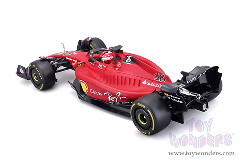 BBurago Ferrari Racing - Ferrari F1-75 #16 Charles Leclerc Formula One F1 Car (2022) "Formula Racing" (1/18 scale diecast model car, Red) 18-16811LECL