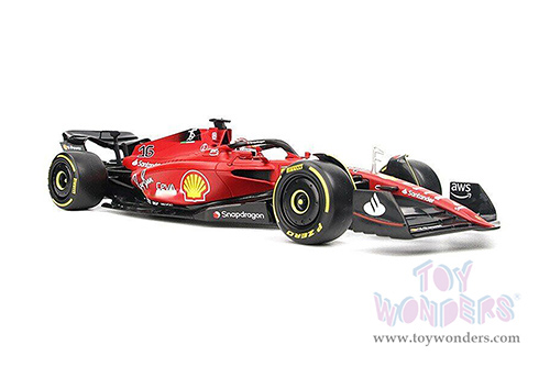 BBurago Ferrari Racing - Ferrari F1-75 #16 Charles Leclerc Formula One F1 Car (2022) "Formula Racing" (1/18 scale diecast model car, Red) 18-16811LECL