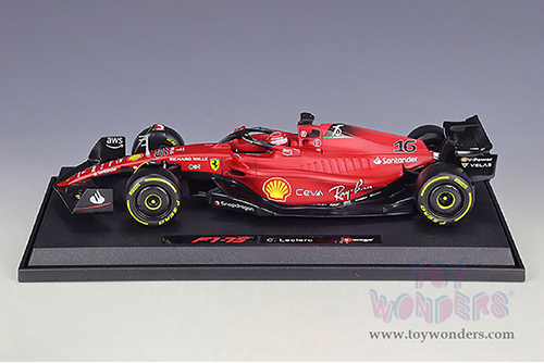 BBurago Ferrari Racing - Ferrari F1-75 #16 Charles Leclerc Formula One F1 Car (2022) "Formula Racing" (1/18 scale diecast model car, Red) 18-16811LECL