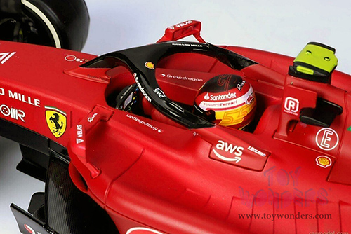 BBurago Ferrari Racing - Ferrari F1-75 #55 Carlos Sainz Formula One F1 Car (2022) "Formula Racing" (1/18 scale diecast model car, Red) 18-16811SAIN