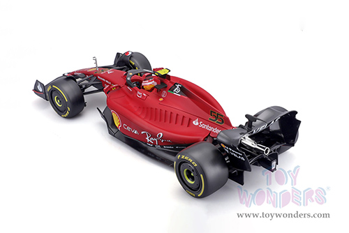 BBurago Ferrari Racing - Ferrari F1-75 #55 Carlos Sainz Formula One F1 Car (2022) "Formula Racing" (1/18 scale diecast model car, Red) 18-16811SAIN