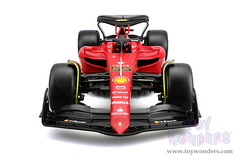 BBurago Ferrari Racing - Ferrari F1-75 #55 Carlos Sainz Formula One F1 Car (2022) "Formula Racing" (1/18 scale diecast model car, Red) 18-16811SAIN
