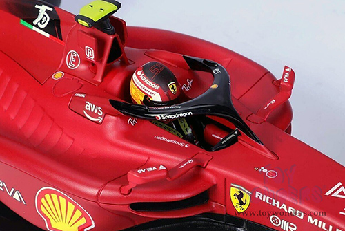 BBurago Ferrari Racing - Ferrari F1-75 #55 Carlos Sainz Formula One F1 Car (2022) "Formula Racing" (1/18 scale diecast model car, Red) 18-16811SAIN