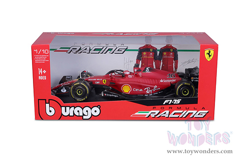 BBurago Ferrari Racing - Ferrari F1-75 #55 Carlos Sainz Formula One F1 Car (2022) "Formula Racing" (1/18 scale diecast model car, Red) 18-16811SAIN
