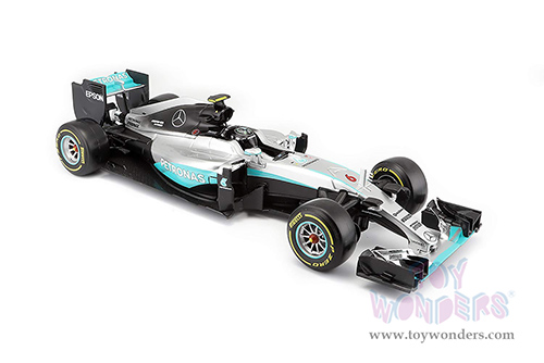 BBurago - Mercedes AMG F1 W12 E Performance #44 Lewis Hamilton Formula 1 (2016) (1/18 scale diecast model car, Silver/Turquoise) 18-18001HAMI