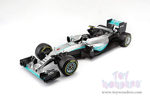 BBurago - Mercedes AMG F1 W12 E Performance #44 Lewis Hamilton Formula 1 (2016) (1/18 scale diecast model car, Silver/Turquoise) 18-18001HAMI